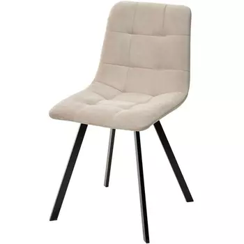 Стул CHILLI-Q SQUARE светло-бежевый #2, велюр / черный каркас, 4 шт./1 к (M-City)