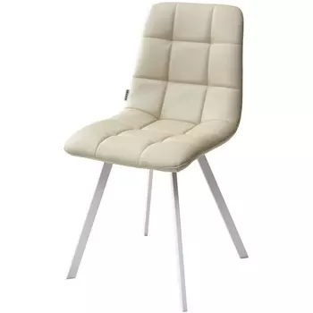 Стул HK017-02 серо-бежевый/ белый каркас, PU M-City Chilli UDC8025HK01702WHT