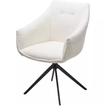 Стул CLOUDS 360 град. поворот. Белый Wales 101, букле/ черный каркас / Товарный знак DISAUR M-City