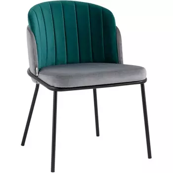 Стул Дабл велюр серый с изумрудной вставкой Stool Group УТ000035484
