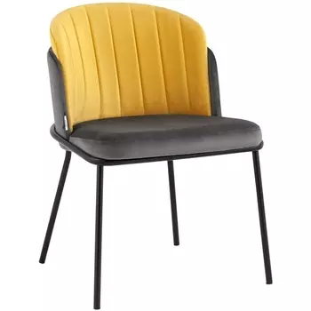 Стул Дабл велюр тёмно-серый с оранжевой вставкой Stool Group УТ000035479