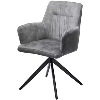 Стул DANTE 360 град. поворот UF912-09 античный светло-серый, велюр без "пальчиковый"/черный М-City 629M05653 M-City