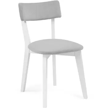 Деревянный стул Woodville Гилмар серый велюр / белый 515982