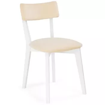 Деревянный стул Woodville Гилмар бежевый велюр / белый 515981