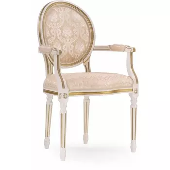 Стул деревянный Woodville Данте молочный / золотая патина арт.615205