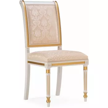 Стул деревянный Woodville Рембрандт молочный / золото патина арт.615203
