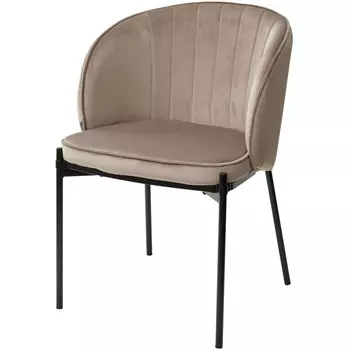 Стул DIANA BLUVEL-40 BEIGE, велюр / черный каркас (M-City)