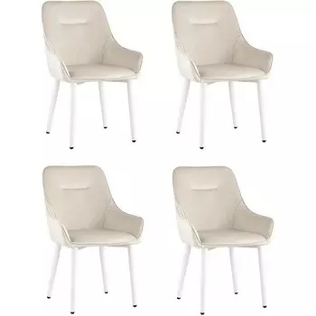 Стул Диана велюр кремовый ножки белые 4 шт Stool Group (арт.УТ000037405)