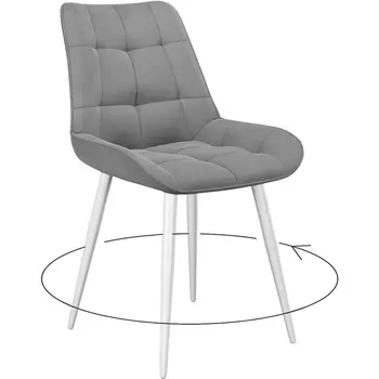 Стул DikLine 226 поворотный B22 GREY, ножки белые 00-00072873 Dikline