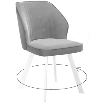 Стул DikLine 232 поворотный B22 GREY, ножки белые Dikline
