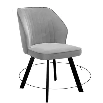 Стул DikLine 232 поворотный B22 GREY, ножки черные Dikline