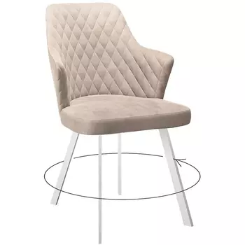 Стул DikLine 245 поворотный, C103 крем, ножки белые Dikline