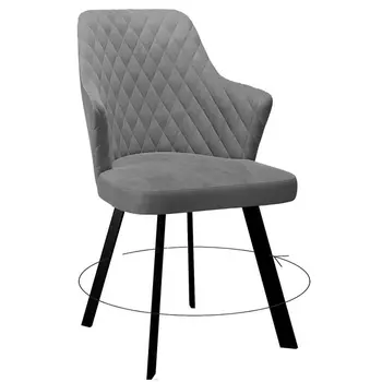 Стул DikLine 245 поворотный, C56 серый, ножки черные Dikline