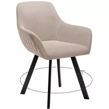 Стул DikLine 248 поворотный, Z128 бежевый, ножки черные Dikline