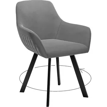 Стул DikLine 248 поворотный, Z28 серый, ножки черные Dikline