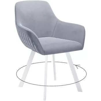 Стул DikLine 248 поворотный, Z46 перламутр, ножки белые Dikline