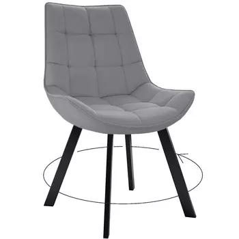 Стул DikLine 263 поворотный, B22 GREY, ножки черные Dikline