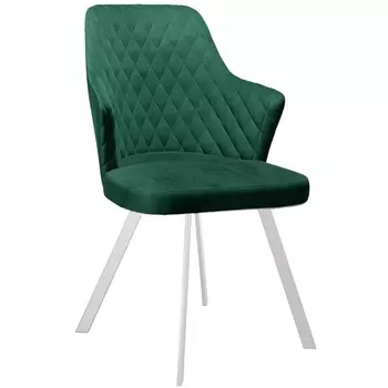 Стул DikLine 345 K13 изумруд, ножки белые арт.00-00076158 Dikline