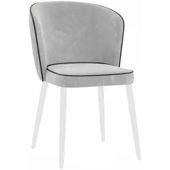 Стул DikLine 347 E28 светло-серый, ножки белые арт.00-00073760 Dikline