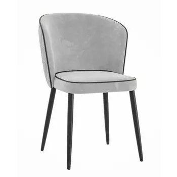 Стул DikLine 347 микровелюр E 28 светло-серый, ножки черные Dikline
