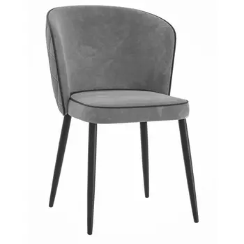 Стул DikLine 347 микровелюр E 31 серый, ножки черные Dikline