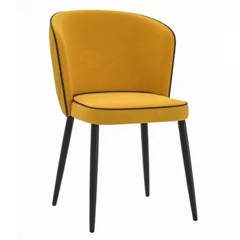 Стул DikLine 347 микровелюр E 54 горчичный, ножки черные Dikline