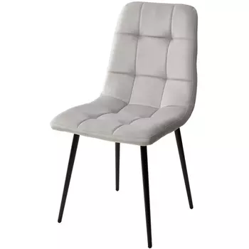Стул ДИЛАН, цвет cветло-серый #H09, велюр / черный каркас (M-City)