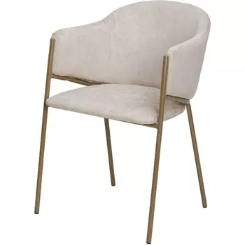 Стул ДИЛЛ, цвет RAIN 8 слоновая кость, велюр / шампань каркас М-City (арт.688М05849) M-City