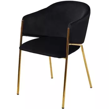 Стул DILL MOMO-47 черный, велюр "беспальчиковый"/ золотой каркас М-City 629M05377 M-City