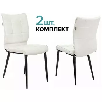 Стул для кухни Бюрократ KF-4_2 комплект 2шт молочный Velvet 20 металл черный на ножках (KF-4/VELV20_2)