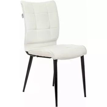 Стул для кухни KF-4 молочный металл черный на ножках (KF-4/VELV20) Бюрократ KF-4/VELV20