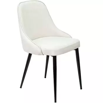 Стул для кухни Бюрократ KF-5 молочный Velvet 20 металл черный на ножках (KF-5/VELV20)