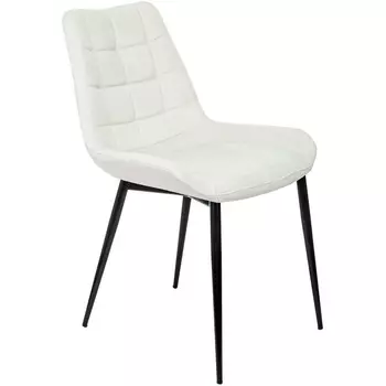 Стул для кухни Бюрократ KF-6 молочный Velvet 20 металл черный на ножках (KF-6/VELV20)