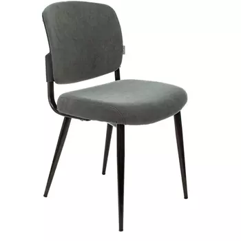 Стул для кухни KF-8 серый Alfa 44 металл черный на ножках (KF-8/FABRIC/GREY) (Бюрократ)
