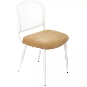 Стул для кухни Бюрократ KF-8W горчичный металл белый на ножках (KF-8W/MUST)