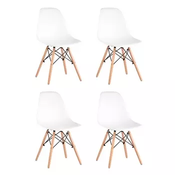 Стул Eames Style DSW белый x4 (разборный каркас) Stool Group арт.УТ000036422