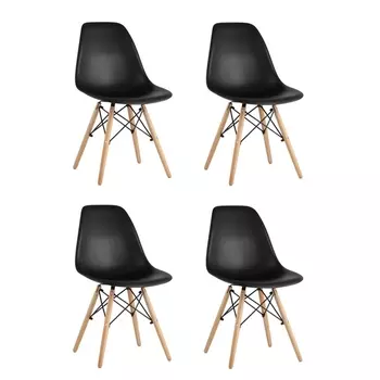 Стул Eames Style DSW черный x4 (разборный каркас) Stool Group арт.УТ000037613
