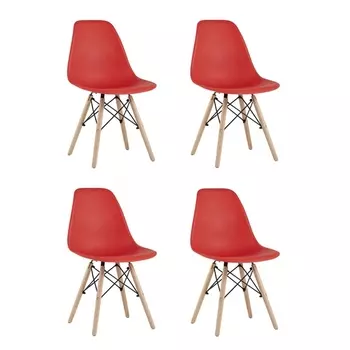 Стул Eames Style DSW красный x4 (разборный каркас) Stool Group арт.УТ000037607
