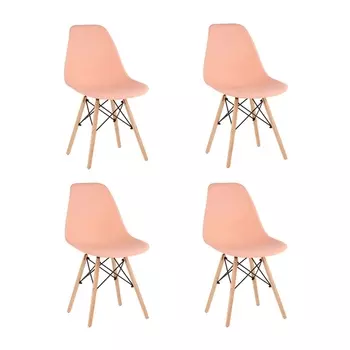 Стул Eames Style DSW персиковый x4 (разборный каркас) Stool Group арт.УТ000039377