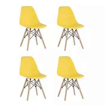 Стул Eames Style DSW желтый x4 (разборный каркас) Stool Group арт.УТ000037604