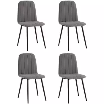 Стул Easy велюр тёмно-серый 4 шт Stool Group арт.УТ000037713