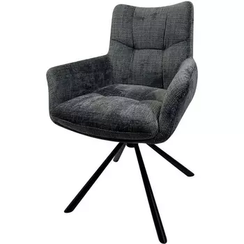 Стул EILAT 360 град. поворот с возвратом, Cremona-95 серый, ткань / Черный, ®DISAUR (арт.631M05824) M-City