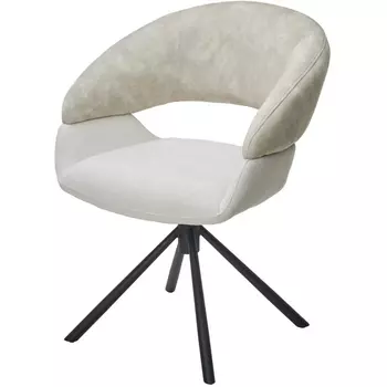 Стул EMBER 360 град. поворот. 7525-01 Бежевый, велюр/ ENJOY-100 Белый, ткань/ Черный, ®DISAUR M-City