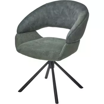 Стул EMBER 360 град. поворот. 7525-156 Зеленый, велюр/ ENJOY-355 Зеленый, ткань/ Черный, ®DISAUR M-City