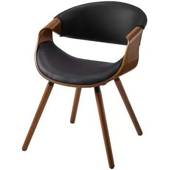 Стул ESF JY1829 черный PU/орех/Экокожа,Шпон,Массив дерева