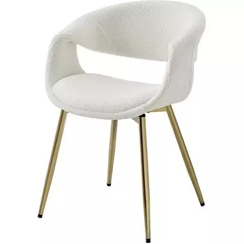 Стул ESF JY1829Q-T белый IPD1859-1/золото/Ткань,Металл