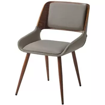 Стул ESF JY1869 серый PU#047/орех/металл/Экокожа,Шпон,Металл