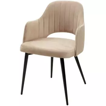 Стул FANTINE-LA БЕЖЕВЫЙ #5, велюр / черный каркас (M-City)