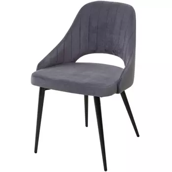 Стул FANTINE-LS СЕРЫЙ #27, велюр / черный каркас (M-City)