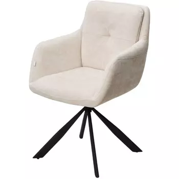 Стул ФЕДЕРИКО ДАНС 180 град. поворотный, NORDIC 11 Молочный / Черный каркас, M-City (арт.480M05670)